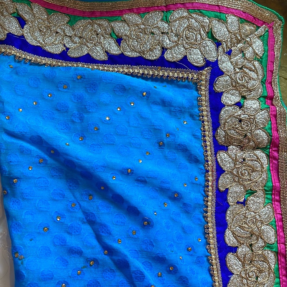 Blue sari